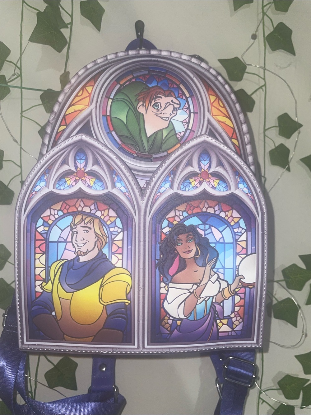 Loungefly Hunchback of Notre dame stained glass mini backpack